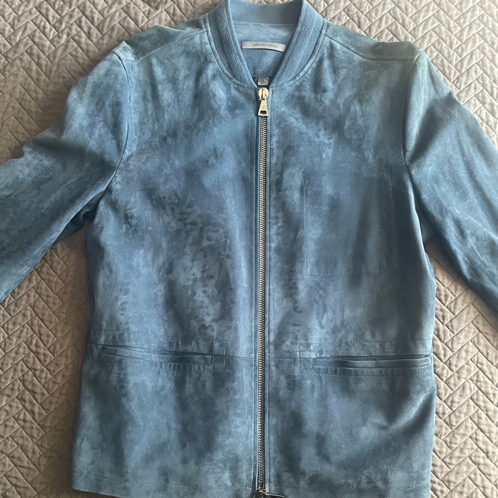John Varvatos Collection suede zip-front jacket